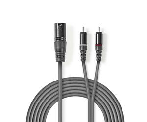 Nedis COTH15200GY15 câble audio 1,5 m XLR (3-pin) 2 x RCA Gris
