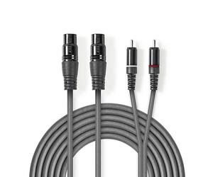 Nedis COTH15230GY15 câble audio 1,5 m 2 x XLR (3-pin) 2 x RCA Gris