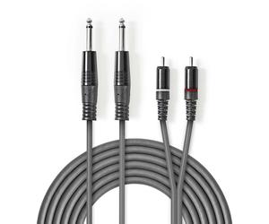 Nedis COTH23320GY30 câble audio 3 m 2 x 6,35 mm 2 x RCA Gris
