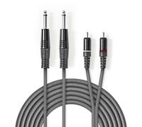 Nedis COTH23320GY50 câble audio 5 m 2 x 6,35 mm 2 x RCA Gris
