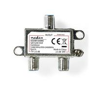 NEDIS Coupleur Satellite 2 à 1 Connecteur F VHF/UHF : 5-860 MHz Satellite : 950-2 400 MHz
