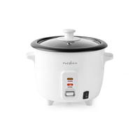 Nedis Cuiseur à Riz 300W Revêtement Antiadhésif avec Bol Amovible 0.6L Blanc