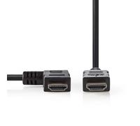 Nedis Câble HDMI? Haute Vitesse avec Ethernet Connecteur HDMI - Connecteur HDMI Coudé vers la Gauche 1,5 m Noir