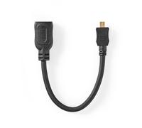 Nedis CVGT34790BK02 câble HDMI 0,2 m HDMI Type D (Micro) HDMI Type A (Standard) Noir