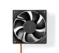 Nedis DCFAN4010BK 6500 tr/min 3 broches 92 mm Silencieux Ordinateur CC Refroidissement Fan, Noir