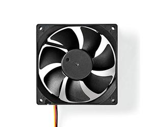 Nedis DCFAN4010BK 6500 tr/min 3 broches 92 mm Silencieux Ordinateur CC Refroidissement Fan, Noir