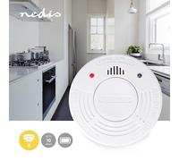 Nedis Détecteur de fumée | Fonctionne sur piles | Durée de vie des piles jusqu'à : 10 ans | EN 14604 | Avec bouton de pause | Avec bouton de test | 85 dB | ABS | Blanc | 1 pièce NE550670546
