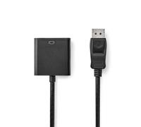 Nedis Displayport-Adapter - DisplayPort mâle - DVI-D 24+1-pin femelle - 1080p - nickelé - droit - 0.20 m - rond - PVC - ABS - noir - enveloppe