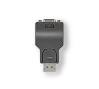 Nedis Displayport-Adapter - DisplayPort mâle - VGA femelle - 1080p - Nickelé - Droit - Rond - ABS - ABS - Noir - Boîte