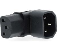 Nedis Extension Plug - IEC-320-C13 - IEC-320-C14 - coudé à 90° - nickelé - PVC - noir - boîte - 1 pièce