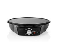 NEDIS FCCM120FBK30 Crêpière | 30 cm | 1200 W | Revêtement anti-adhésif | Réglage de la température | Indicateur lumineux | Fond antidérapant | 33 cm | 30 cm | 32,5 cm | Noir | Métal | Type F (CEE 7/7)