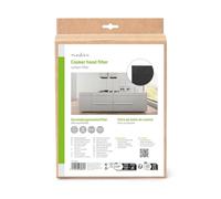 NEDIS Filtre à graisse universel pour hotte aspirante, 390 g/m², charbon actif mousse, découpable 57 × 47 cm, noir
