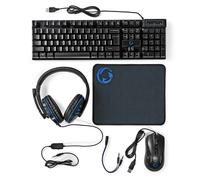 Nedis, Gaming 5-in-1 QWERTY Set avec clavier, souris & LED Headset, noir