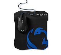 Nedis Gaming Mouse & Mouse Pad Set | 130 mm | 244 mm | Câblé | DPI : 800 / 1200 / 1600 dpi | Réglable DPI | Nombre de boutons : 6 | Droitier | 1.50 m | Eclairage normal NE550671567