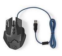NEDIS GMWD200BK Souris de Jeu Filaire éclairée 2400 DPI 7 Boutons Noir 1,50 m