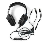 Nedis Ghst250Bk Casque de jeu supra-auriculaire stéréo Usb Type-A / 2X 3.5 Mm Microphone pliable 2.20 M Led