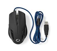 Nedis Gmwd110Bk Gaming Mouse Wired Dpi : 1200 / 2400 / 4800 / 7200 Dpi Adjustable Dpi Nombre de boutons : 6 boutons programmables Droitier 1.50 M Sans éclairage