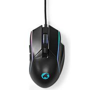 Nedis Gmwd510Bk Gaming Mouse Wired Dpi : 800 / 1200 / 2400 / 3200 / 4800 / 7200 Dpi réglable Nombre de boutons : 6 boutons programmables Droitier 1.50 M Led