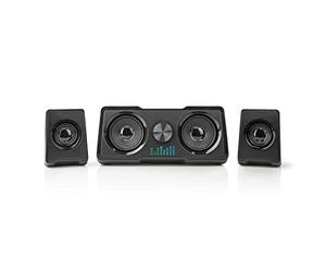 NEDIS Haut Parleur de Jeux | Canaux de Haut-Parleur: 2.2 | Alimenté par Port USB | 3.5 mm Mâle | 48 W | LED | Contrôle du Vol