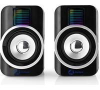 Nedis Haut-parleurs de jeu - Canaux de haut-parleurs : 2.0 - Alimentation par USB - Prise 3.5 mm - 30 W - RGB - Réglage du volume