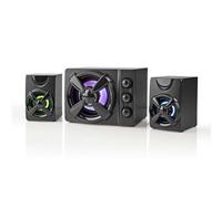 Nedis Haut-parleurs de jeu - Canaux de haut-parleurs : 2.1 - Alimentation par USB - Prise 3.5 mm - 33 W - LED - Réglage du volume
