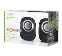 Nedis Haut-parleur PC 2.0 – 12 W – Prise 3,5 mm – Noir/Argenté