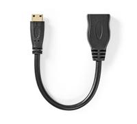 - Câble HDMI avec Ethernet - HDMI mini mâle pour HDMI femelle - 20 cm - noir - rond