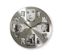 NEDIS Horloge Murale Circulaire Argent Diamètre 40cm Cadre photo