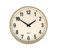 Nedis Horloge Murale Silencieuse 30 cm Effet Bois Grands Chiffres Facile à Lire