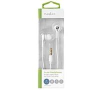 Nedis HPWD2020WT - Écouteurs avec micro - intra-auriculaire - filaire - jack 3,5mm - blanc, argent G