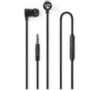 Nedis Écouteurs intra-auriculaires HPWD5020BK filaires avec micro, jack 3,5 mm – noir/argent