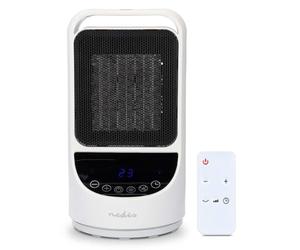 Nedis HTFA22WTW | Radiateur soufflant céramique PTC connecté | Wi-Fi SmartLife | 1500 W | 2 niveaux de chauffe | Affichage température 10-49 °C | Compatible Alexa & Google | Blanc