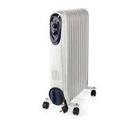 Radiateur de chauffage mobile au mazout avec roulettes, thermostat de protection, blanc, 1000W 1500W 2500W, LxHxP 24x62x44 cm, Nedis HTOI30WT11