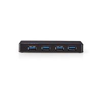 Nedis Hub USB UHUBU3420BK – 4 ports USB 3.0 (5 Gbit/s), Type-C, alimentation externe, noir