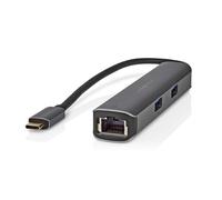 Nedis Hub USB-C 5-en-1 vers RJ45 Femelle / 3USB-A / Sortie HDMI 4K 5Gbps 0.2m