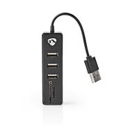 Nedis Hub USB | Connecteur USB-A | Prise USB-A | Ports 3 Ports | Alimentation par USB | SD & MicroSD / 3X USB
