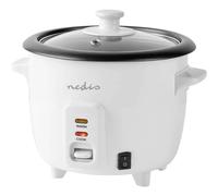 Nedis KARC06WT Cuiseur à riz blanc revêtement anti-adhésif, voyant lumineux