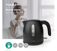 Nedis KAWK300EBK Schnurloser Wasserkocher, KunststoffgehÃ¤use, 1 l FÃ¼llmenge, 2150 Watt, 360Â° Sockel, Trockengehschutz, Kalkfilter, Abschaltautomatik