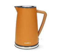 Nedis KAWK510EOR Bouilloire - 1,7L - 2200W - Soft-Touch - Poignée Bois - Base 360° - Orange