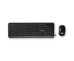 Nedis KBMCW100BKDE clavier Souris incluse Universel FR sans fil +USB QWERTZ Allemand Noir