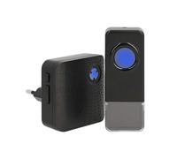 Nedis Kit de Sonnette sans fil 110dB Portée 150m IP55 58 Mélodies Noir