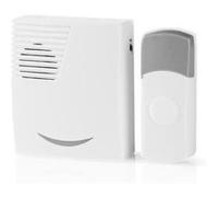 Nedis Kit de sonnette sans fil – Alimentation par pile – 36 mélodies – Blanc et gris