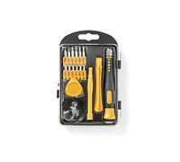 Nedis Kit d'Outils Réparation Électronique CSTS10017 - 17 outils, Tournevis Pentalobe/Phillips/Fente/Torx/Tri-Wing, 12 Bits, 105x156mm