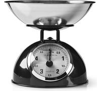 NEDIS Küchenwaage b.5kg 25gTeilung Tara analog Schüssel sw KASC110BK