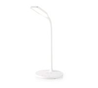 Nedis Lampe de Bureau LED avec Variateur et Chargeur sans Fil 15 W Blanc