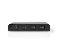 Nedis Lautsprecher Control Box | 4-Port | Vis de serrage | Impédance haut-parleur : 4-16 Ohm | Charge maximale par canal : 200 W | Aluminium | Noir NE550707349