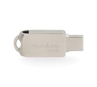 Nedis Lecteur Flash - 128 Go - USB-A/USB-C - Vitesse de Lecture : 110 Mo/s - Vitesse d'écriture : 30 Mo/s