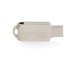 Nedis Lecteur Flash - 128 Go - USB-A/USB-C - Vitesse de Lecture : 110 Mo/s - Vitesse d'écriture : 30 Mo/s