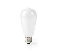 NEDIS LED SmartLife à intensité variable - Wi-Fi - E27-500 lm - 5 W - Blanc Chaud - 2700 K - Verre - Android/IOS - ST64-1 pièces