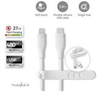 Nedis CCGB39800WT15 câble Lightning 1,5 m Blanc